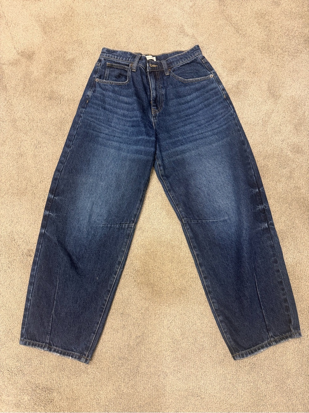 Dark Blue Women's Wide Leg Jeans - Flare Style